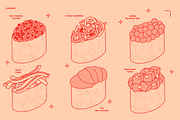 Sushi Vector Food Illustrations, a Food Illustration by TheFoodAtlas (Thumbnail 5 of 15)