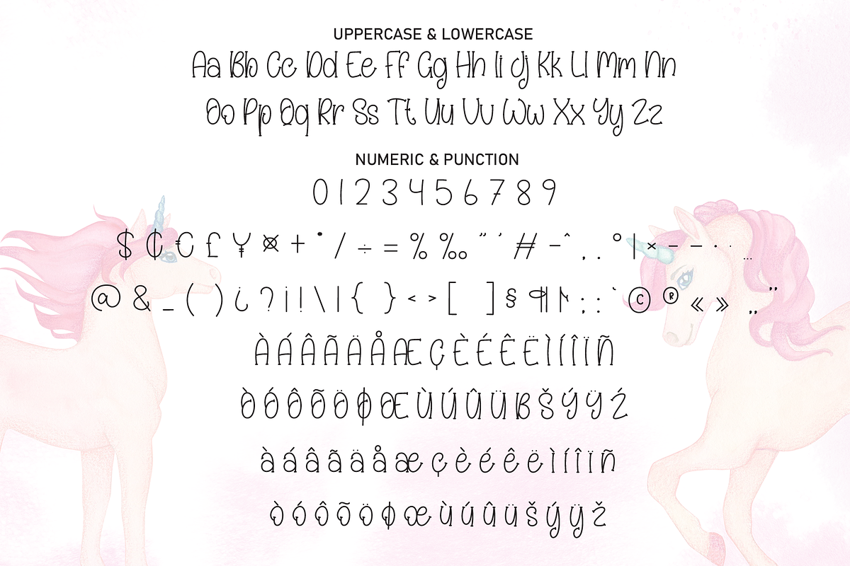 Unicorn Watercolor | Script Font, a Script Font by Scratchones (Photo 7 of 8)