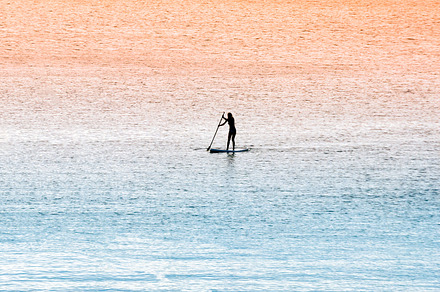 Standup paddle surfer girl featuring backgrounds, beach, and beauty