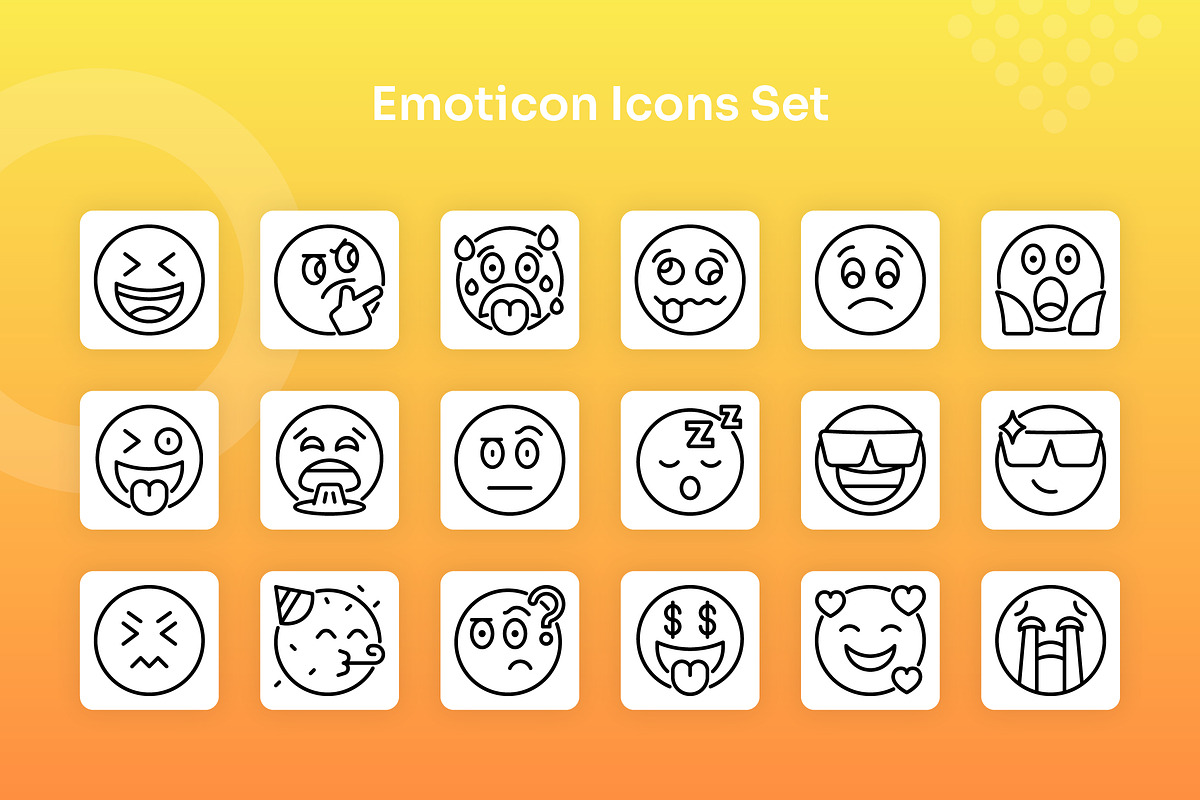 Emoticon Icons Set - Line, an Outline Icon by Kmg Design (Photo 2 of 3)