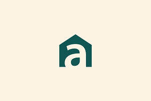 letter a house logo design vector