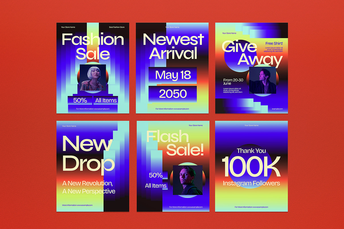 Blue Bold Fashion Sale Instagram Set, a Social Media Template by graphicook (Photo 2 of 3)