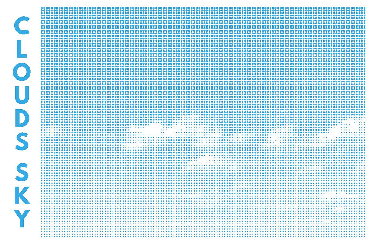 Blue Halftone Cloud Sky, a Texture Graphic by sivVector (Photo 1 of 3)