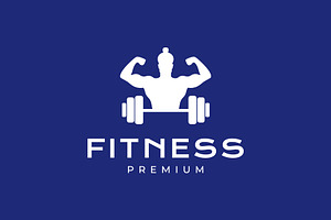man body building strong logo, a Branding & Logo Template by devastd