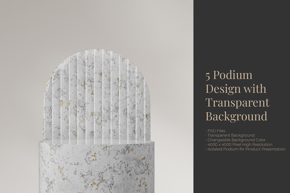 5 Podium with Transparent Background, a Background Graphic by faustudio (Photo 1 of 7)