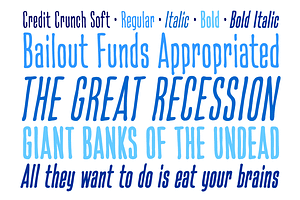 Credit Crunch - Ultra Tall Pen Font