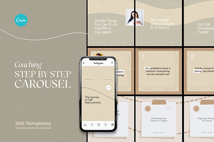 Step-By-Step Coaching Carousel CANVA, a Social Media Template by AndrewPixel