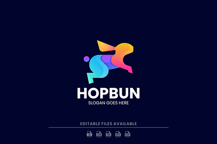 Gradient Modern Rabbit Logo Design