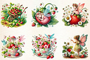 Spring Strawberry Fairy Garden, a Seasonal Illustration by DreamArtGraphic (Thumbnail 4 of 5)