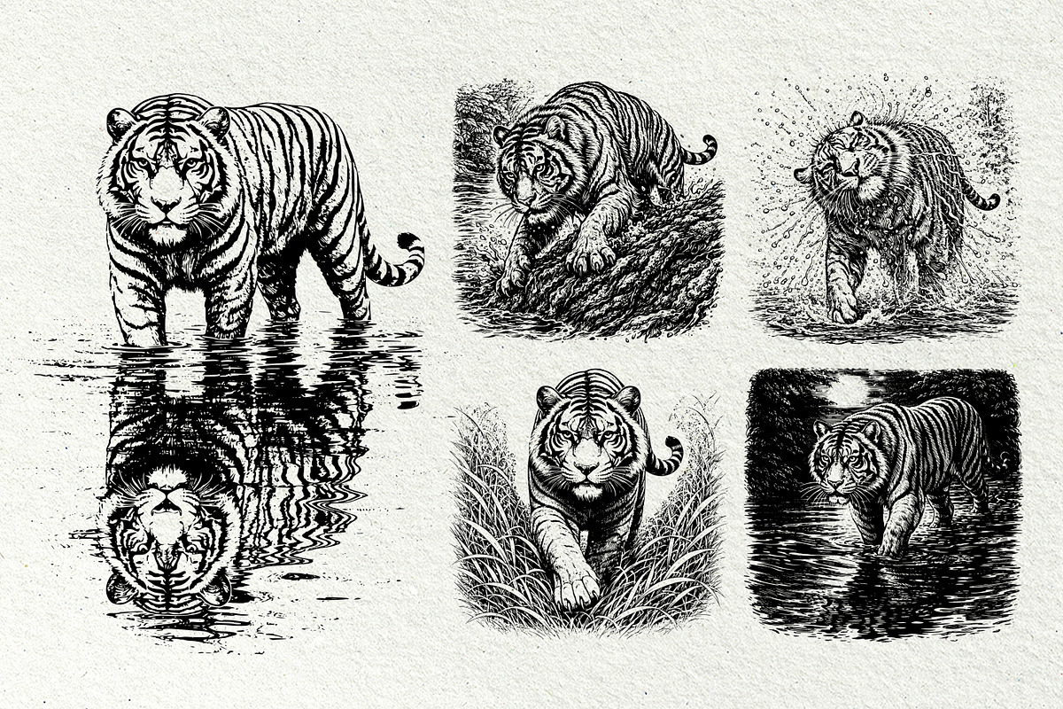 Jungle Tiger SVG Graphics, an Animal Illustration by DENIDigitalArtSudio (Photo 6 of 8)