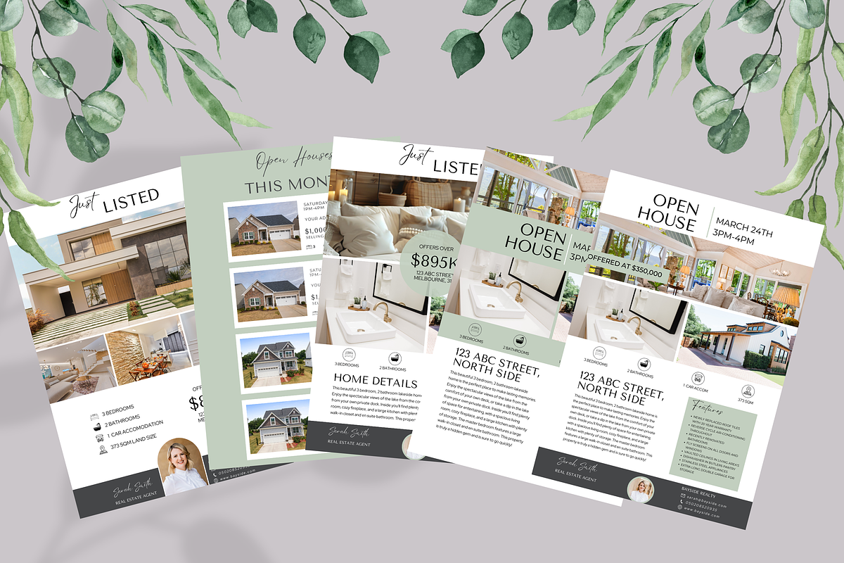 REAL ESTATE FLYER TEMPLATES BUNDLE, a Marketing Template by Daring Digies (Photo 6 of 9)