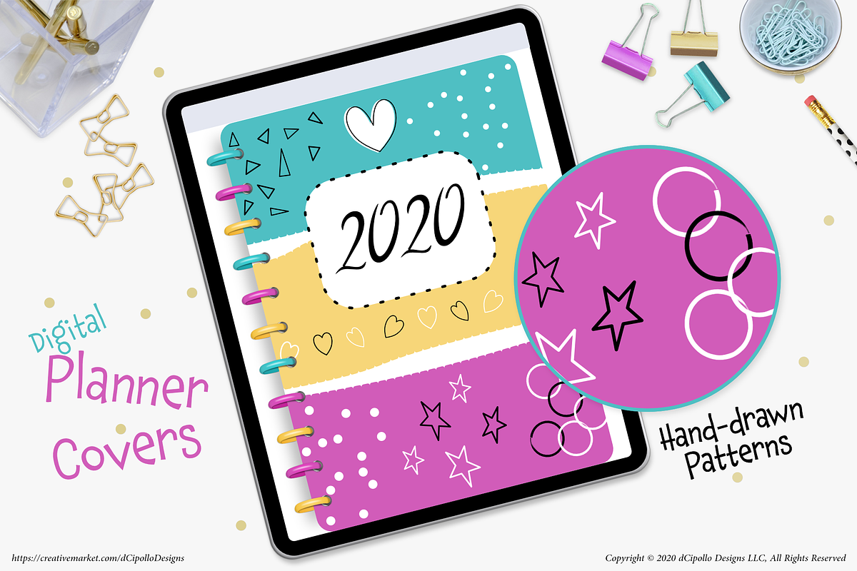Digital Planner Cover Trio, a Stationery Template by dCipollo Designs (Photo 2 of 4)