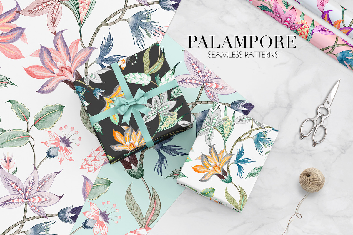 Palampore seamless watercolor print!, an Illustration by TSTUDIO (Photo 5 of 8)