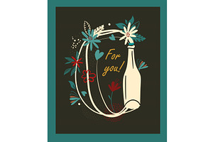 Congratulations. Card with a vase, a Texture Illustration by Nenahliadava Design