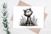 Whimsical Floral Spring Cat Clipart, a Seasonal Illustration by Canvas Craft (Thumbnail 5 of 7)