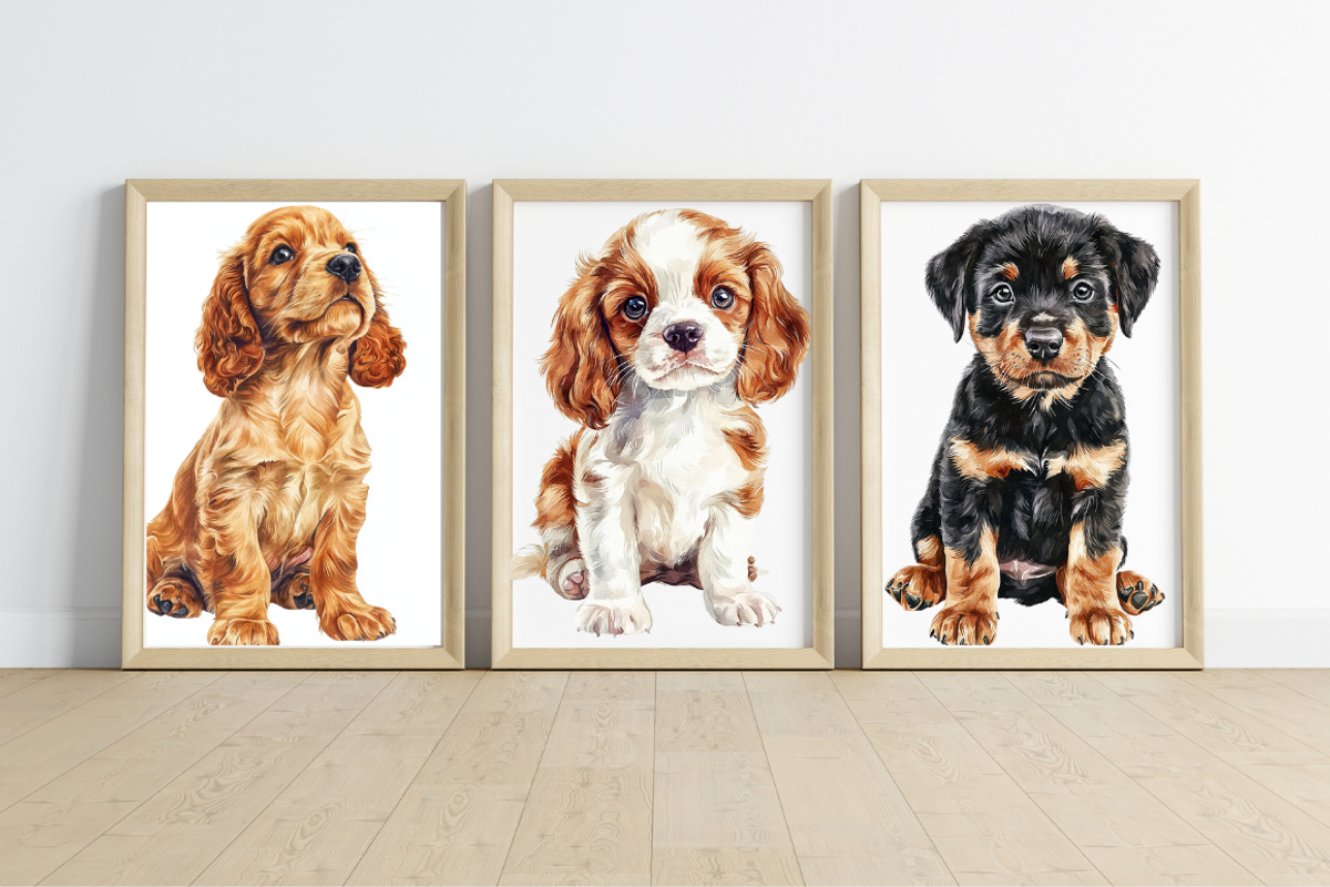 Watercolor Puppies Clipart, an Animal Illustration by PrintHaven Designs (Photo 10 of 10)