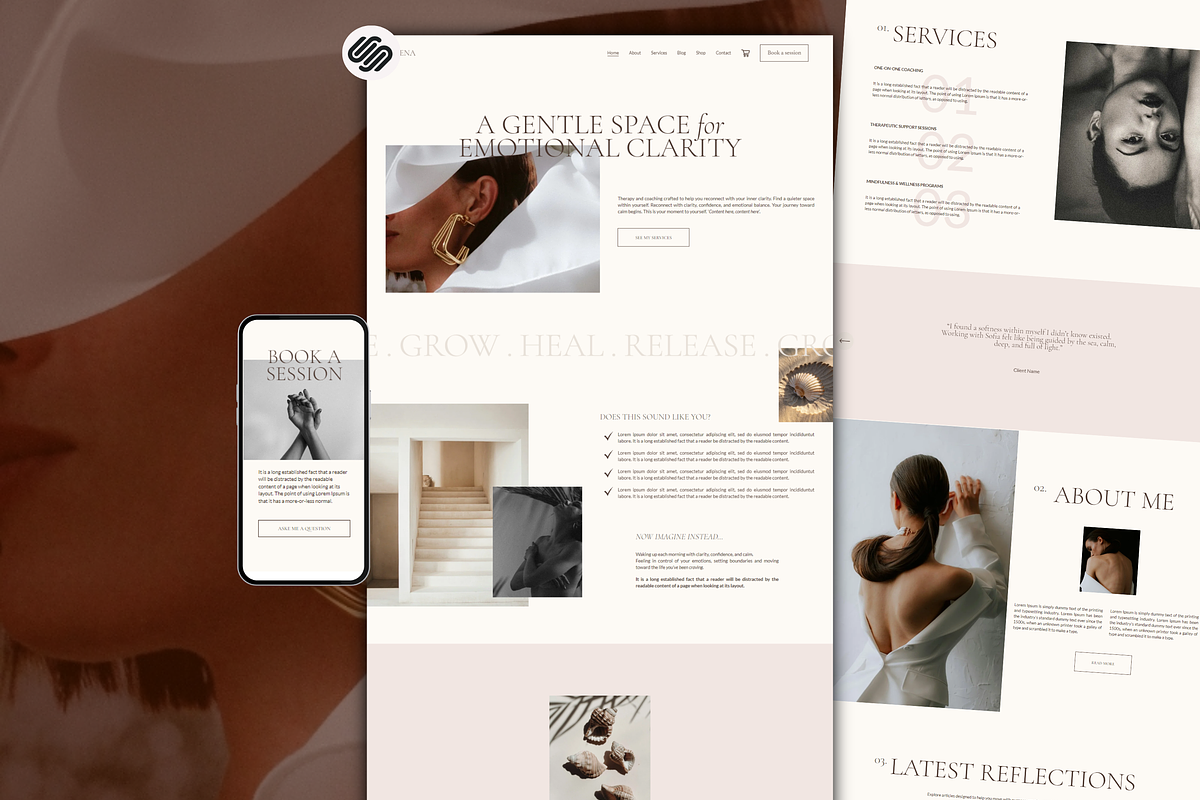 Squarespace Template for Therapists, a Squarespace Template by Sofia Designs (Photo 2 of 8)