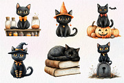 Halloween Whimsical Black Cat Clipar, an Illustration by Dream Creation (Thumbnail 3 of 7)