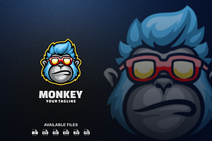 Monkey Head Logo Template, a Templates & Theme by artchiles_design