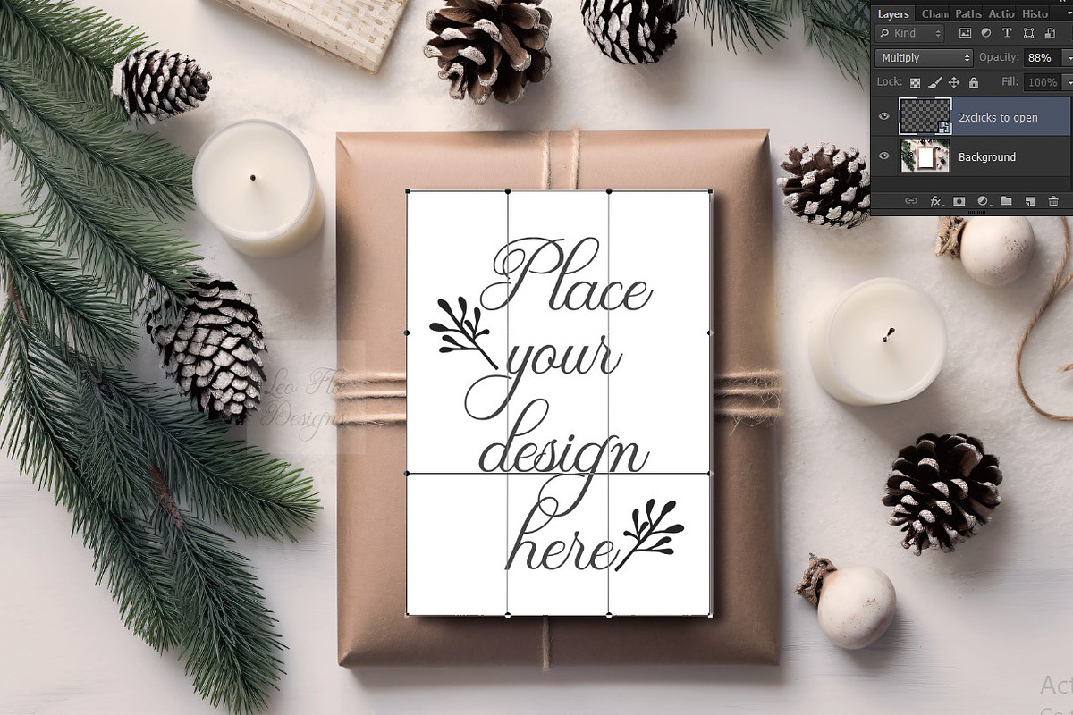 5x7 greeting card mock up PSD photo, a Holiday Photo by Leo Flo Mockups (Photo 2 of 5)