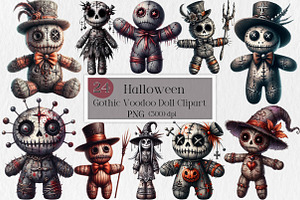 Halloween Gothic Voodoo Doll Clipart, an Illustration by Creative Art