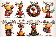 Whimsical Christmas Deer Clipart PNG, an Illustration by Dream Creation (Thumbnail 3 of 8)