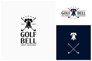Liberty Bell Golf Stick Club Logo, a Branding & Logo Template by Enola99d