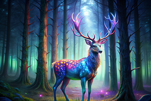Vibrant Deer Print