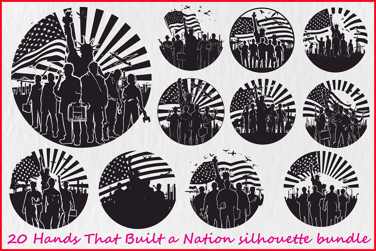 Worker Silhouette Vector Set, an Illustration by musafir_fashion (Photo 1 of 21)