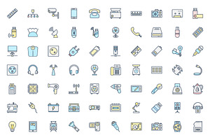 185 Electronics Isolated Icons Pack