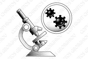 Microscope Retro Vintage Science, an Illustration by Christos Georghiou