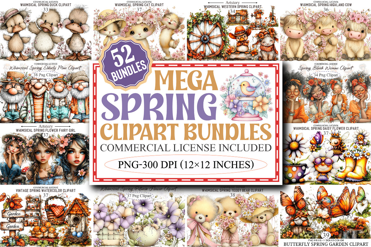 The Mega Spring Clipart Bundle, an Illustration by designcity5 (Photo 1 of 6)