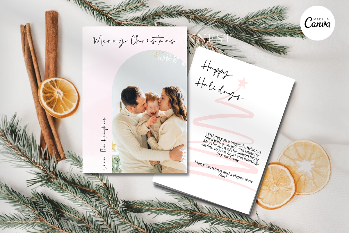 DIY Photo Collage Christmas Card-C4, a Card Template by ReneeW1 (Photo 1 of 6)