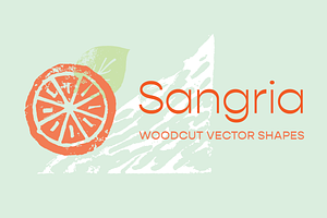 Sangria Citrus Woodcut Vector Shapes