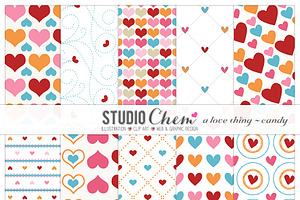 Candy Love Digital Pattern Papers
