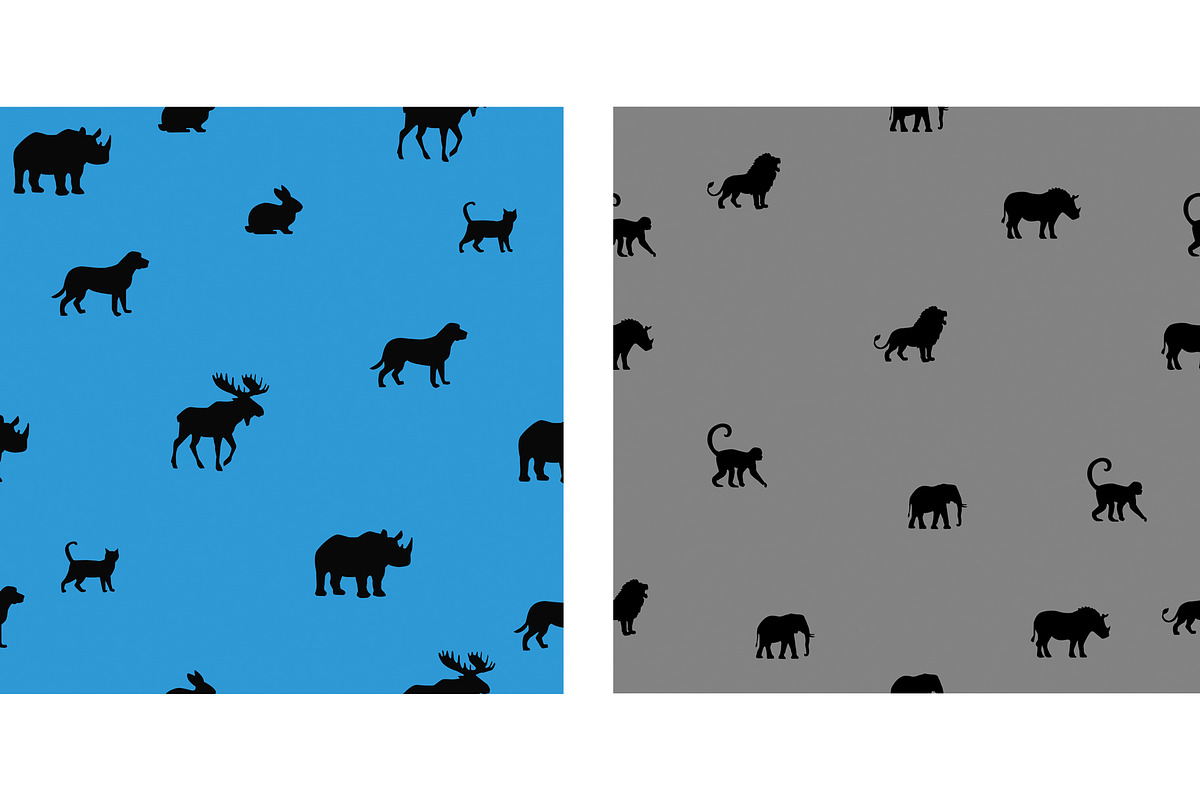 Animals tileable pattern backgrounds, an Animal Illustration by GreenStockPhotos (Photo 2 of 4)
