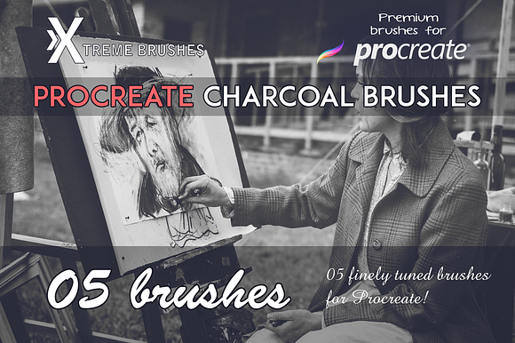 Procreate Charcoal Brushes preview 3