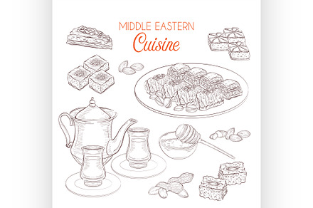 Arabic Food. Middle Eastern sweets a