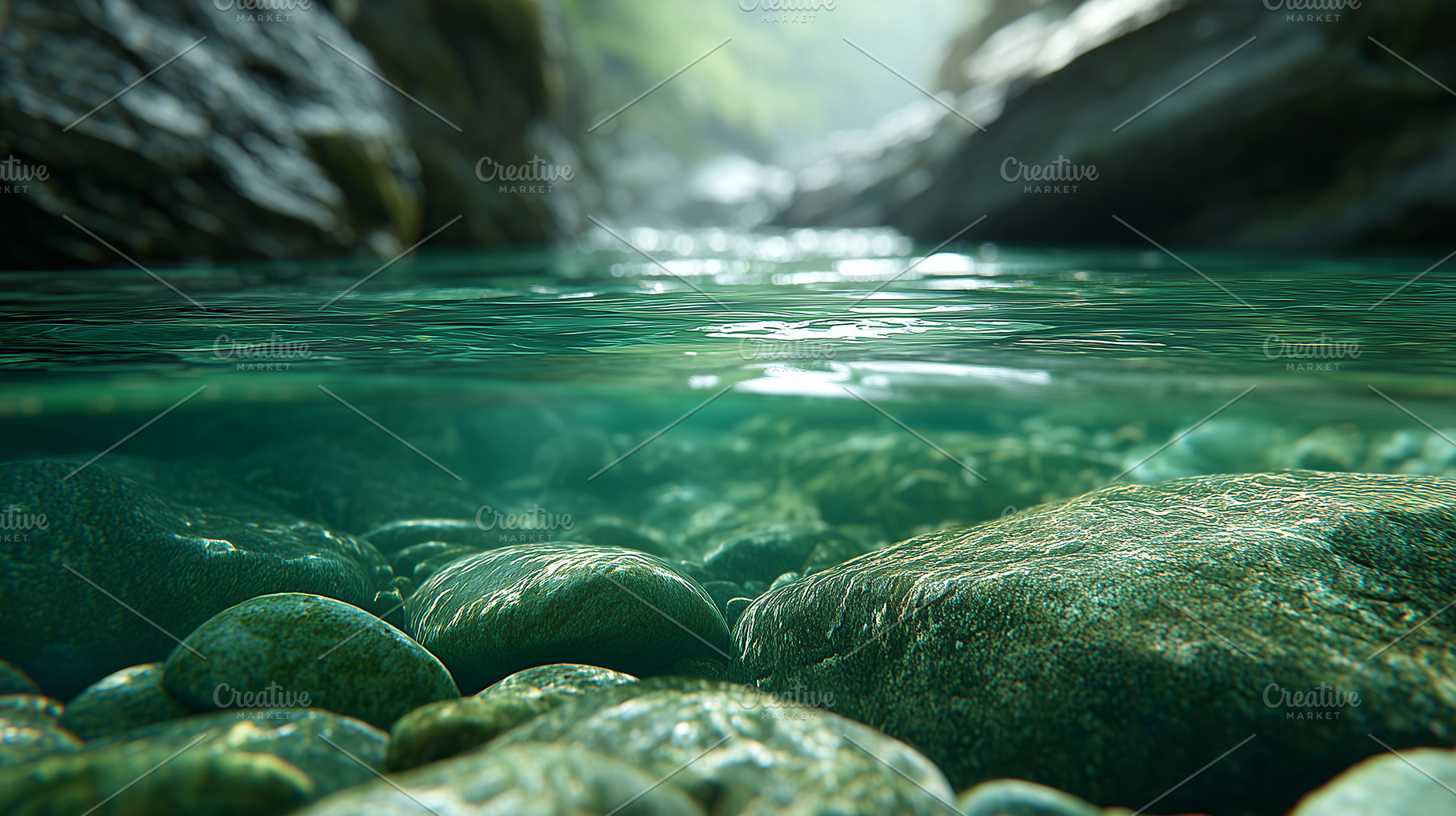 Serene underwater scene with smooth, a Nature Photo by MistyDay