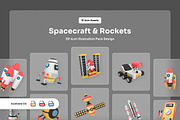 Spacecraft & Rocket 3D Icon Set, a Technology Illustration by twinstd (Thumbnail 1 of 6)