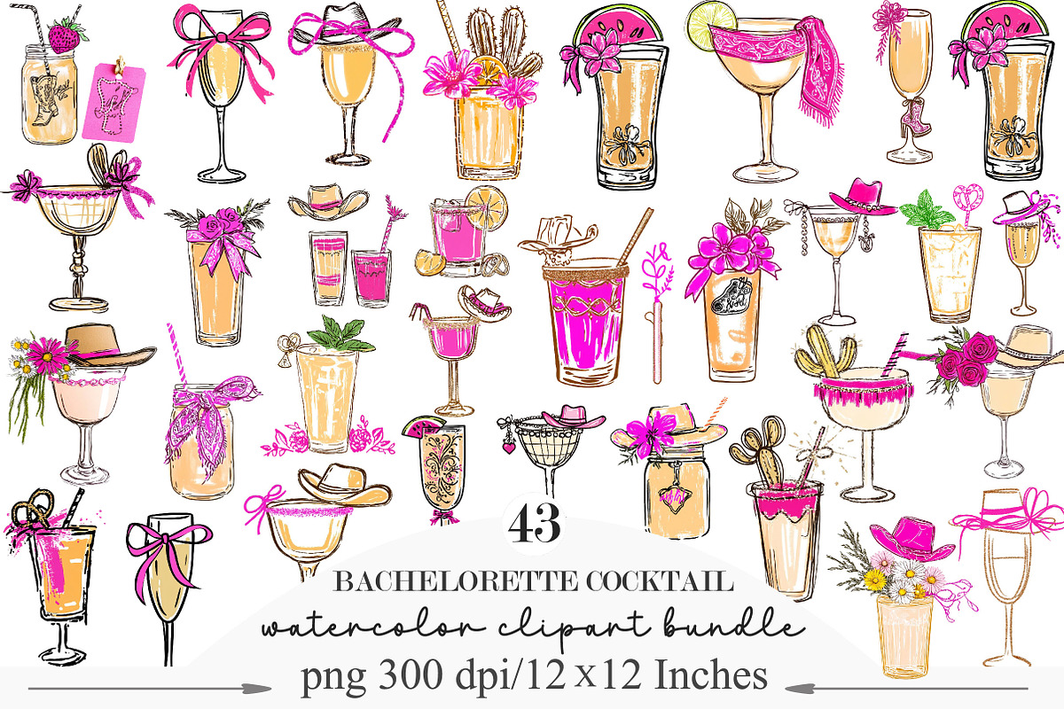 Western Bachelorette Cocktail, an Illustration by Designking (Photo 1 of 5)