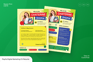 Playful Digital Marketing CV Resume, a Resume Template by Annora Studio