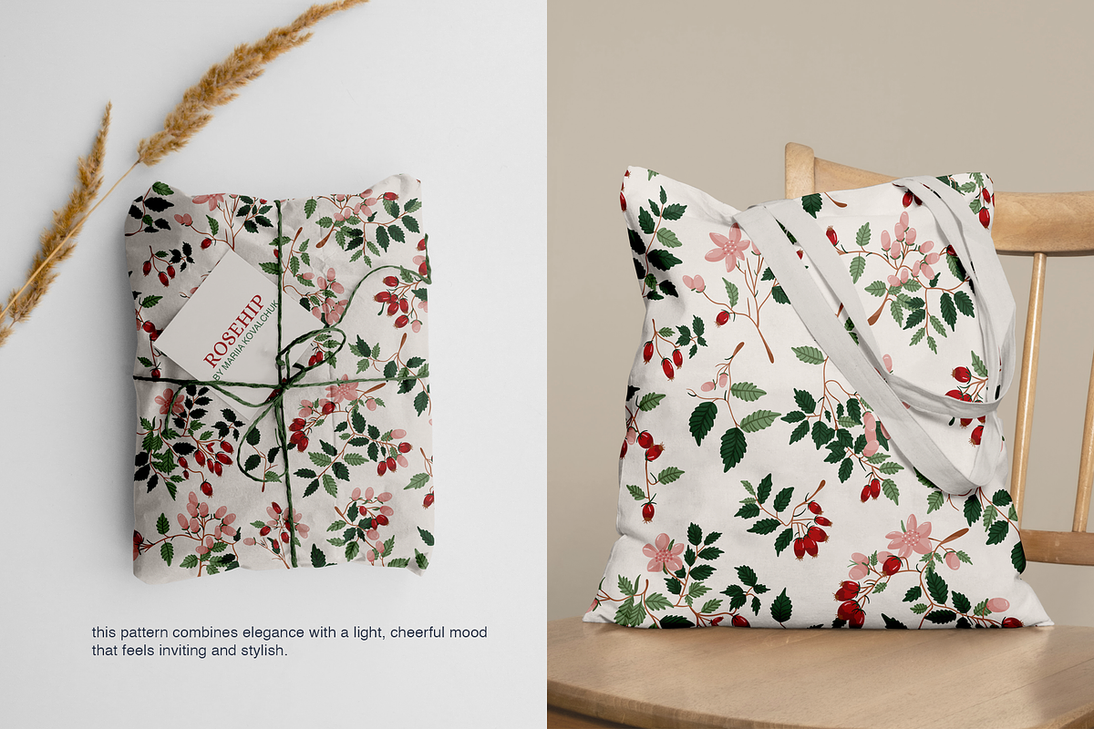 Rosehip Elegant Romantic Pattern, a Pattern Graphic by Mariia Kovalchuk (Photo 7 of 13)
