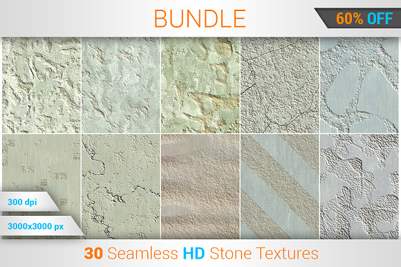 30 Seamless Stone HD Textures Bundle preview 6