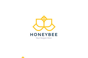 Honey Bee Logo - Flower Logo