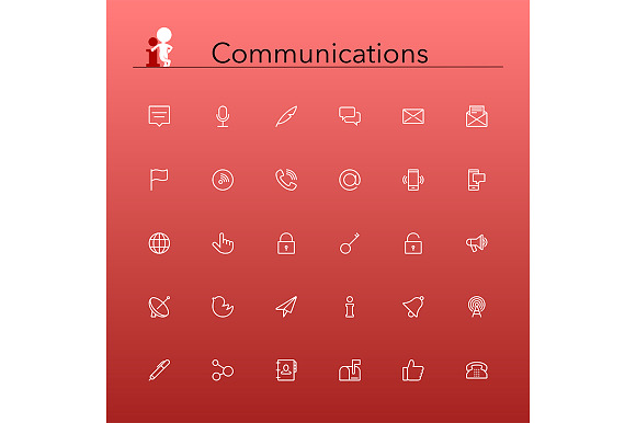 Communications Line Icons