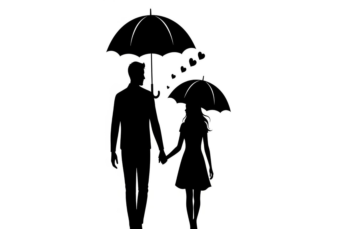50 Couple Umbrella Silhouette Bundle, an Illustration by Designs_River (Photo 8 of 51)
