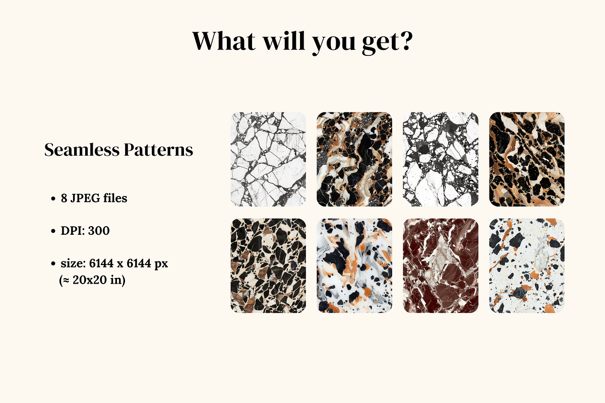 Marble Seamless Patterns, a Pattern Graphic by Ninterints