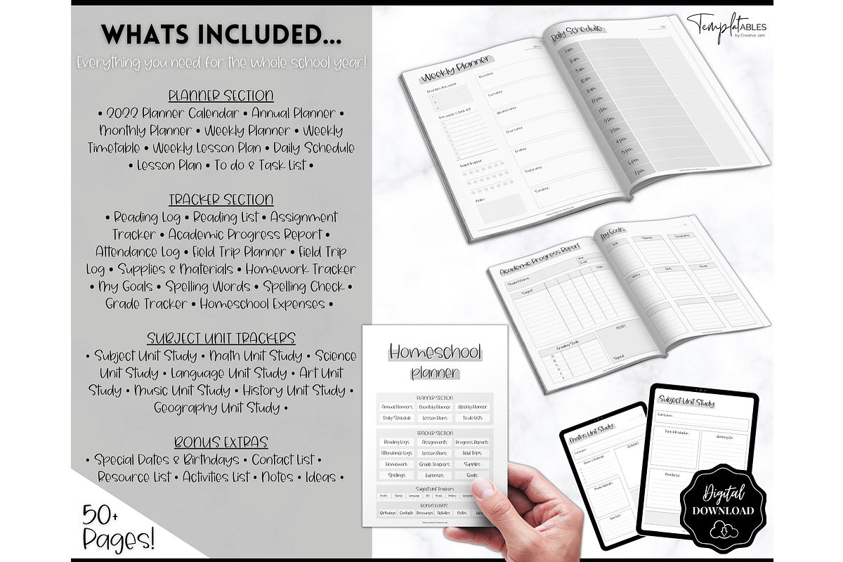 Homeschool Planner Printable - 50 pg, a Templates & Theme by Templatables (Photo 2 of 11)