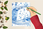 Dutch Folk Blue Clipart Set, an Illustration by DreamCafeArt (Thumbnail 5 of 6)